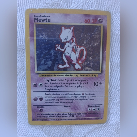 Pokemon Trading Card - Mewtwo with Yellow and Purple